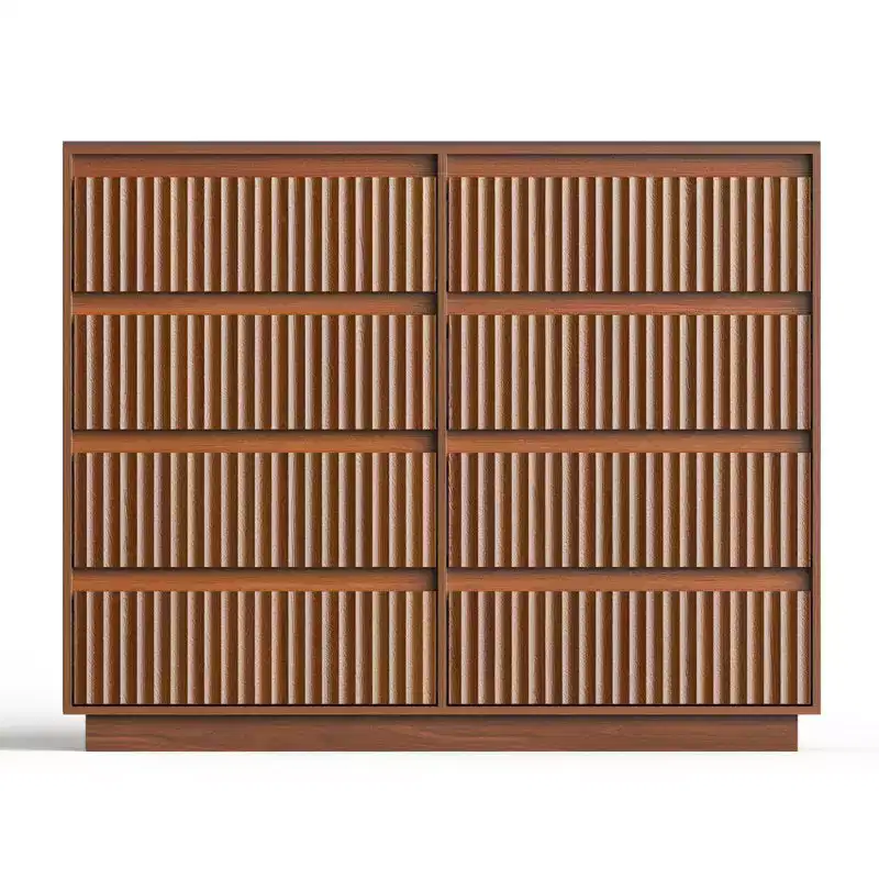 KOLIGEY 8-Drawer Dresser 52W Double Dresser With Waveform Fluted Panel