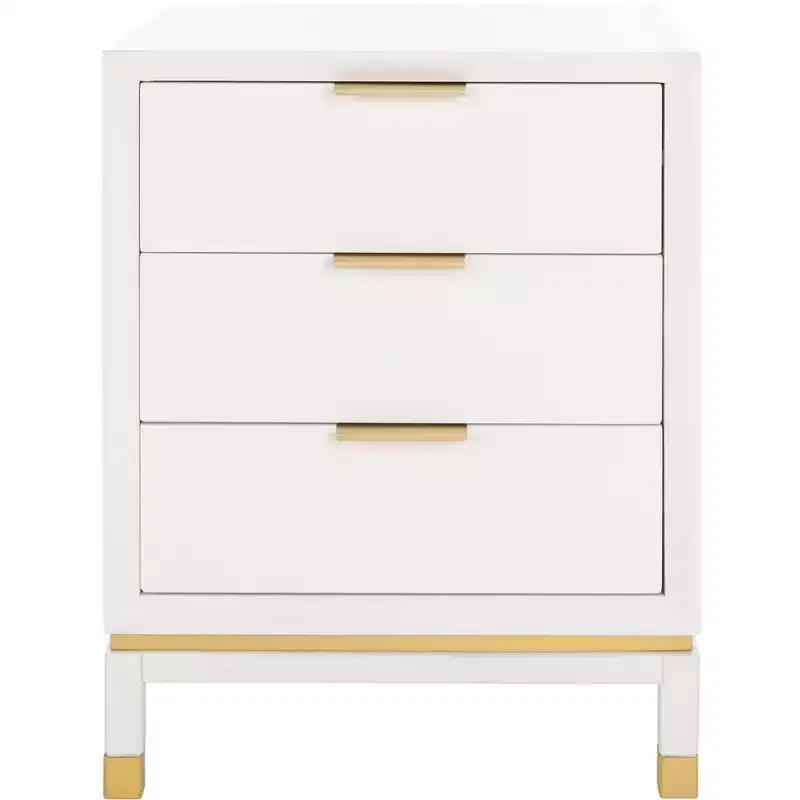 Baskin 3 Drawer Accent Table - ACC6605A - White - Safavieh