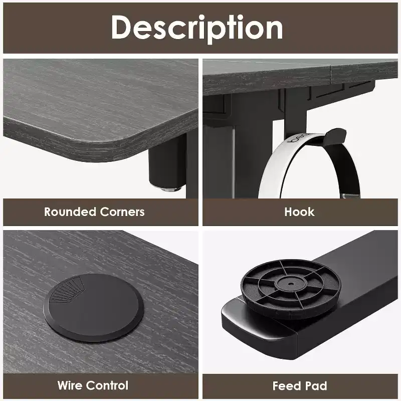 PexFix 48 x 24 Electric Standing Desk Walnut Desktop Height Adjustable Computer Desk Stand up Home Office Desk with Splice Board