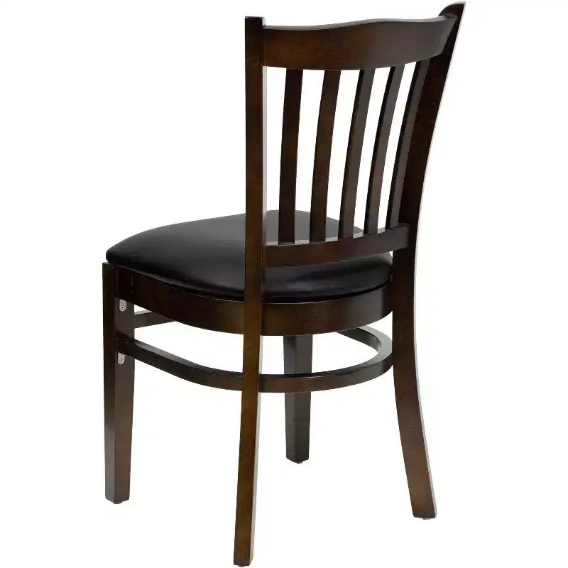 Vertical Slat Back Wooden Restaurant Chair