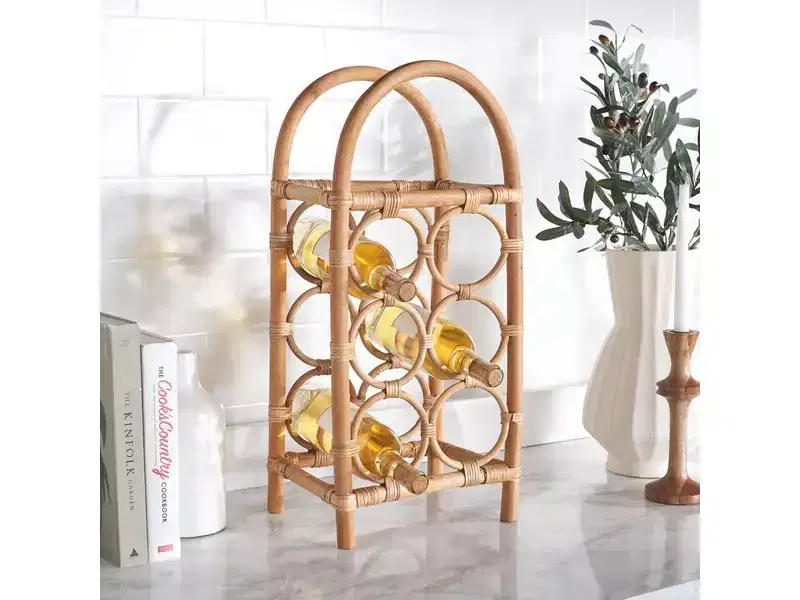 Lyza Rattan Bottle Rack - STG1800 - Natural - Safavieh