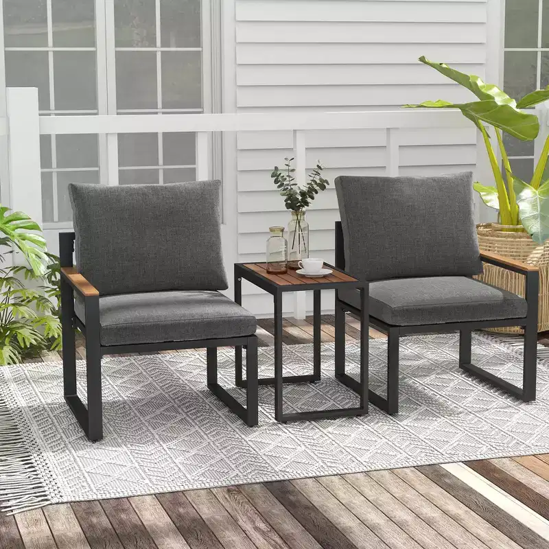 Costway 5 PCS Patio Furniture Set with Soft Cushions Space Saving Design Aluminum Frame