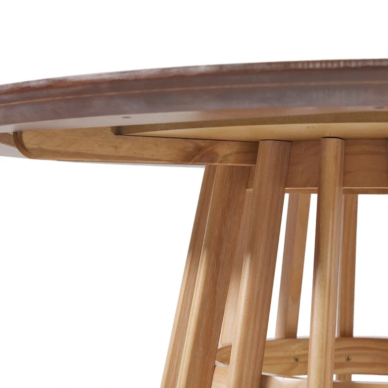 Middlebrook Designs 48 inch Round Slatted Wood Dining Table