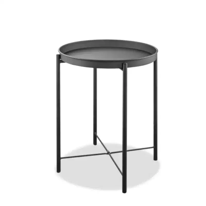 HomeStock 45 in.H White Color Square Steel Table Top End Table 1 -piece