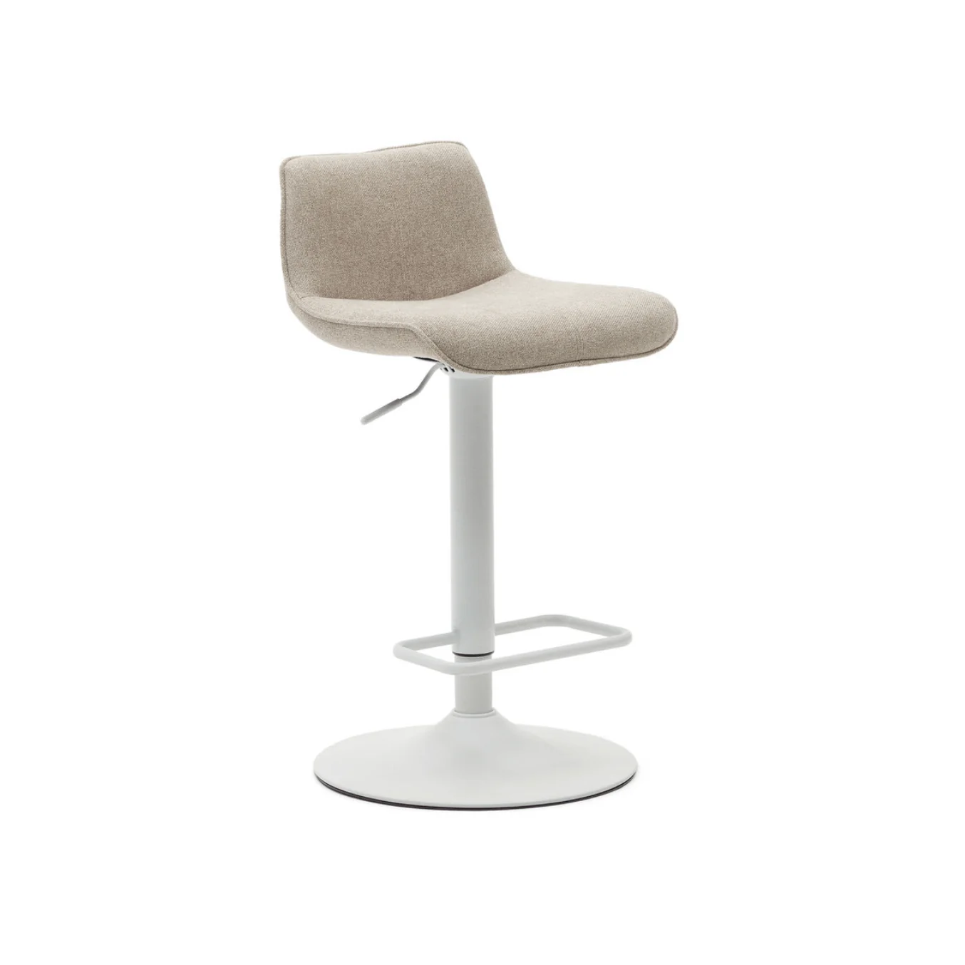Beige Steel Barstool with Upholstered for Kitchen