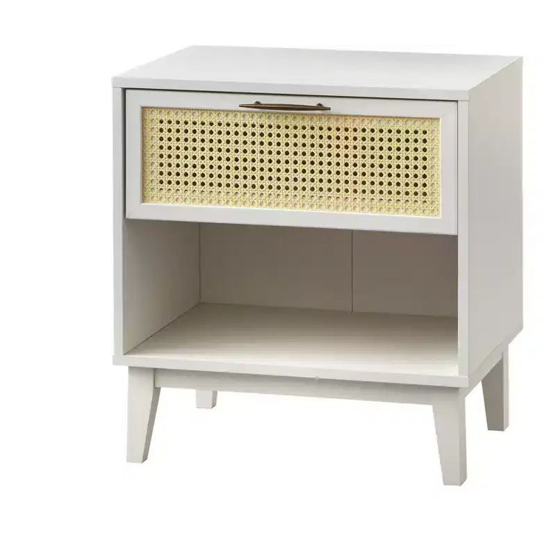Andros Night Stand with Faux Cane Drawer Front - Buylateral