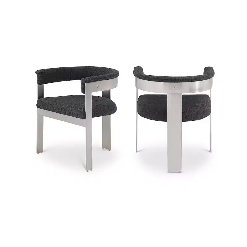 Meridian Furniture,Romeo Boucle Fabric Dining Chair, Set of 2
