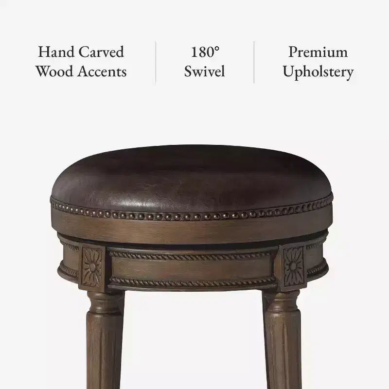 Maven Lane 31 Pullman Backless Swivel Bar Stools with Faux Leather