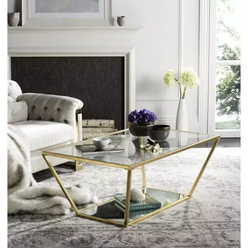 Allene Coffee Table - Gold/Clear - Safavieh