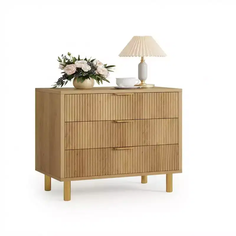 Black 3-Drawer Dresser with Metal Legs, 28 x 17 x 30 in