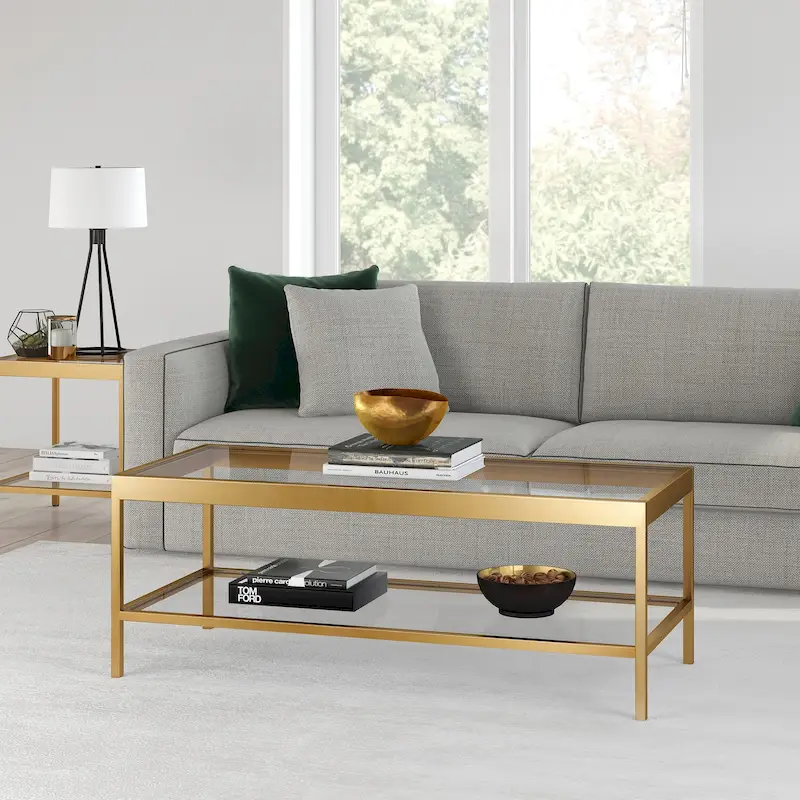 Alexis Metal and Glass Coffee Table