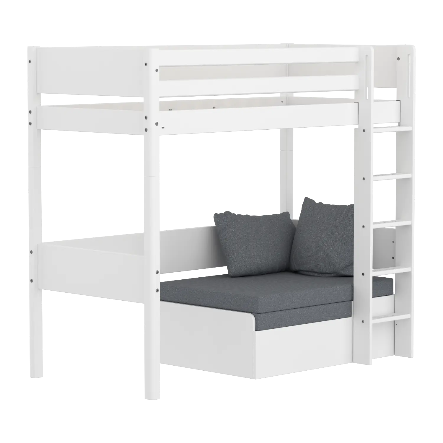 High bed with sofa and sofa mattress, 90x200 cm