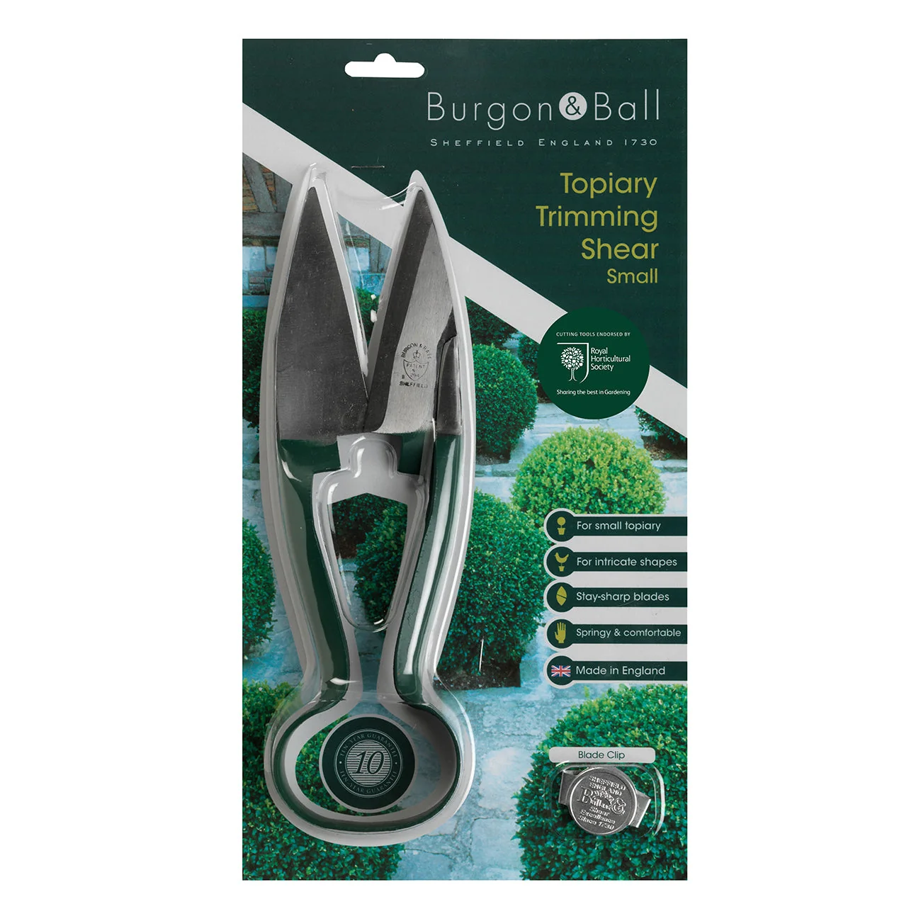 Small Topiary Trimming Shears with Racing Green Handles for Precision Gardening