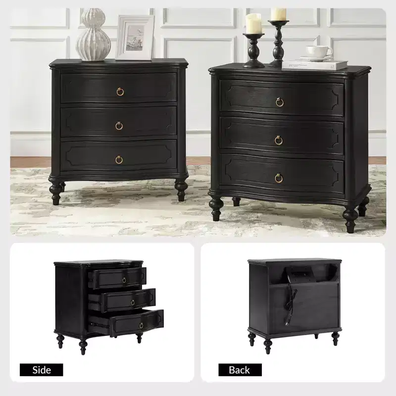 Linus 3-Drawer end table Set of 2| ART OF LIVING DESIGNS