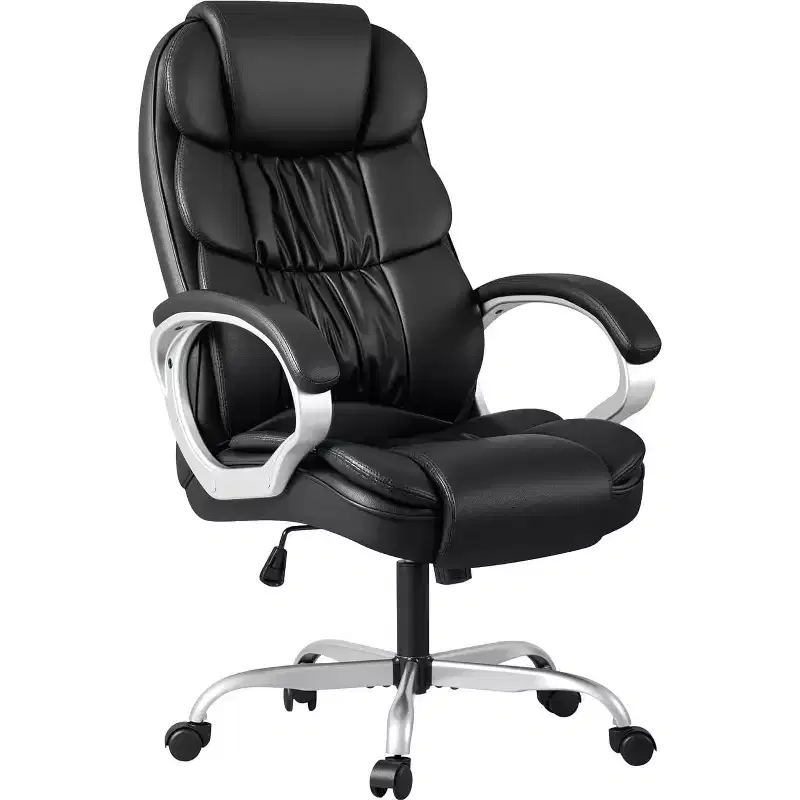 BALHAM TRADE-Office Chair PU Leather Adjustable Height Swivel with Lumbar Support and Padded Armrests
