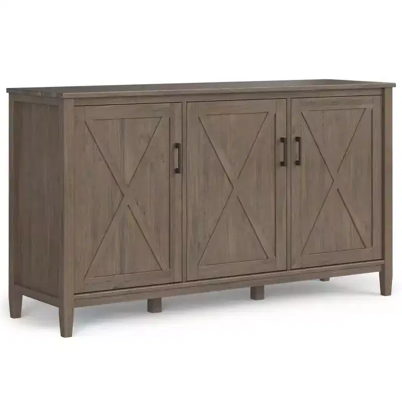 Wide 3-Door Storage Cabinet Smoky Brown