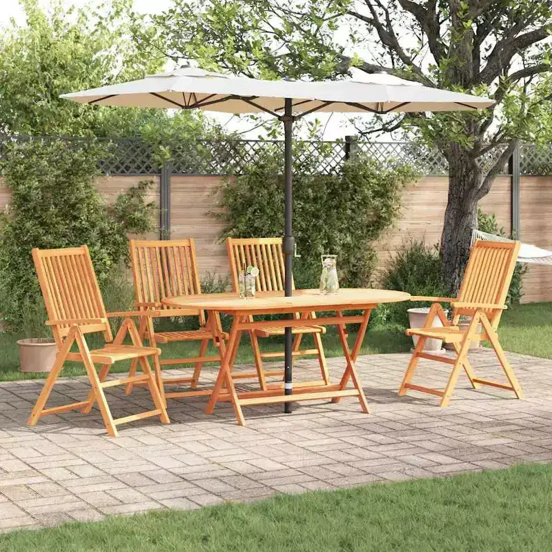 vidaXL Garden Dining Set Folding 5 pcs Solid Acacia Wood