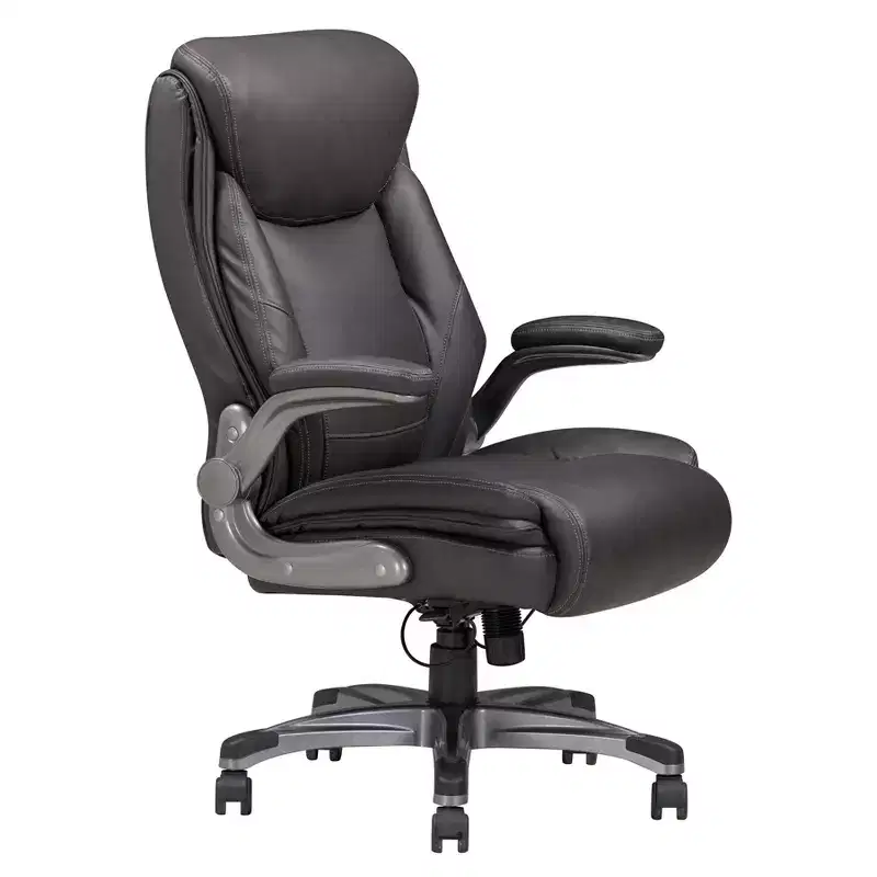 Classic Ergonomic Office Chair with Adjustable Armrest, Comfy Chair with 360-Degree Swivel and Wheels, Desk Chair for Office, Home, Gray