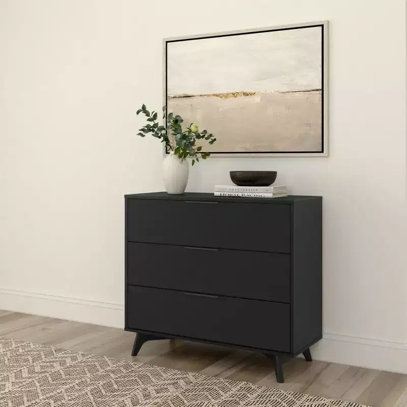 Plank+Beam 3 Drawer Dresser with Brass Handle