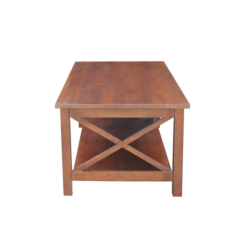 Solid Hardwood Coffee Table with Lower Shelf