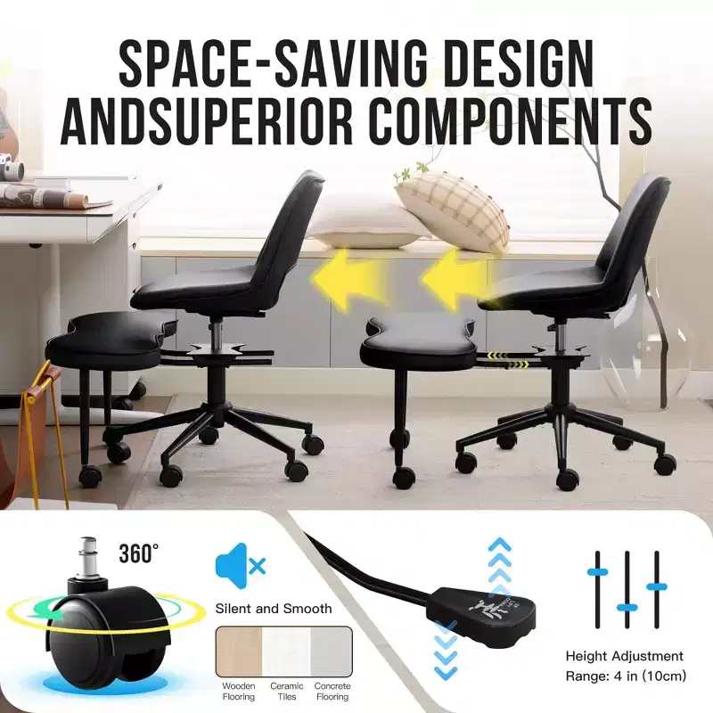 Ergonomic Kneeling Chair, with Wheels & Lumbar Support, Adjustable Height Meditation Yoga Chair, for Home