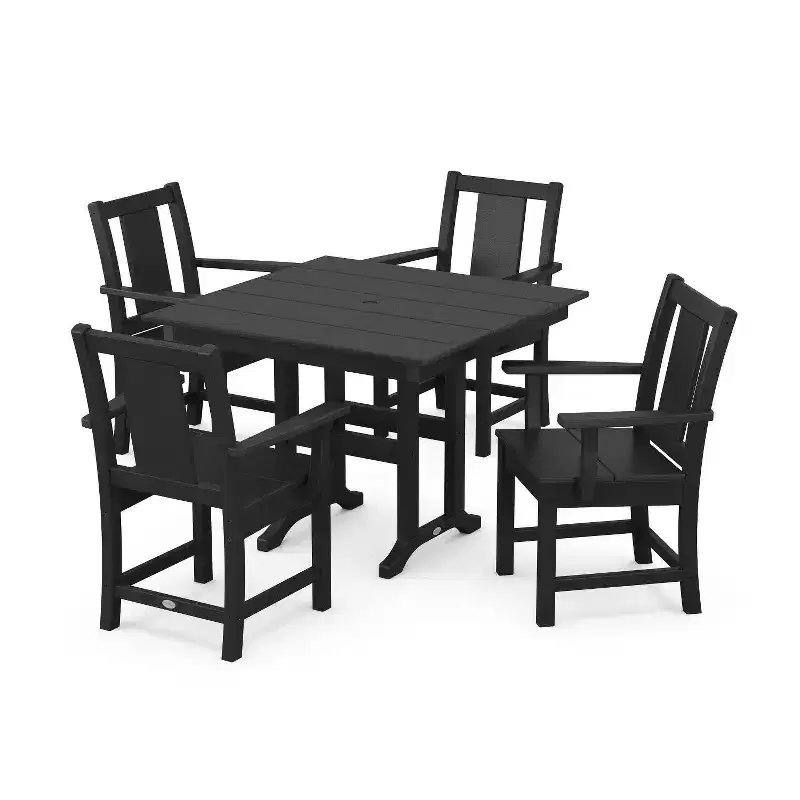 POLYWOOD 5pc Prairie Farmhouse Outdoor Patio Dining Set