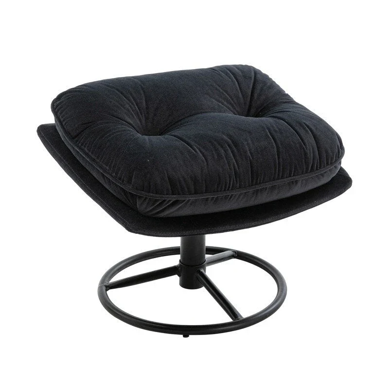 Accent chair TV Chair Living room Chair Grey with ottoman