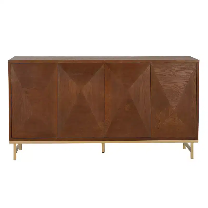 Modern Wide Handcrafted Sideboard with Adjustable Shelves