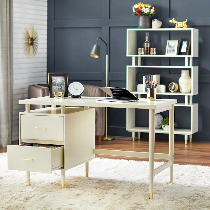 2-Drawer Mid-Century Modern Desk
