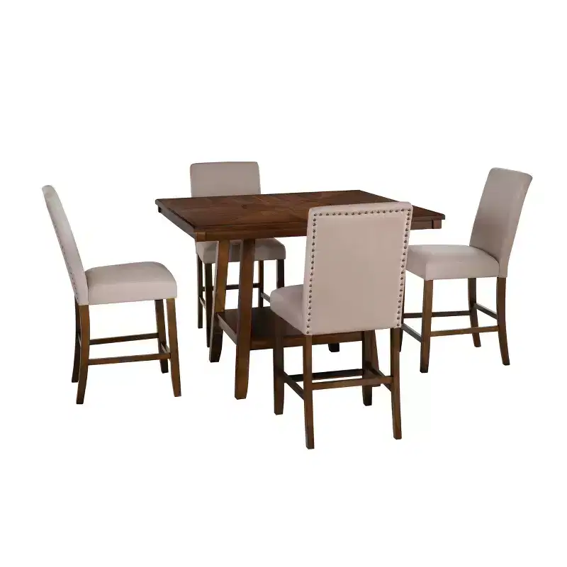 Powell 5pc Barnes Counter Height Dining Set Brown