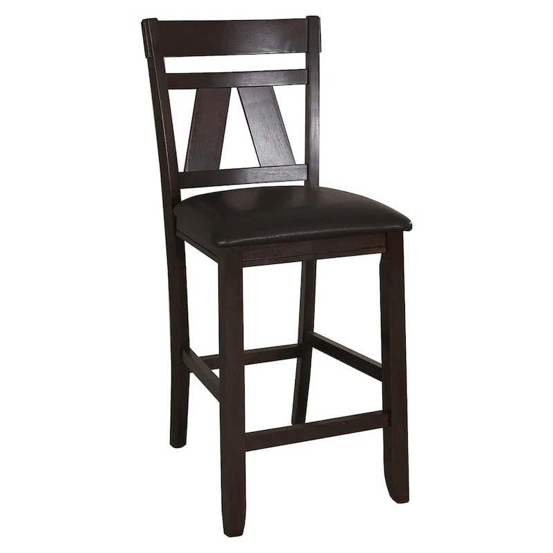 Industrial Counter Height Pub Table with 2 PU Upholstered Stools