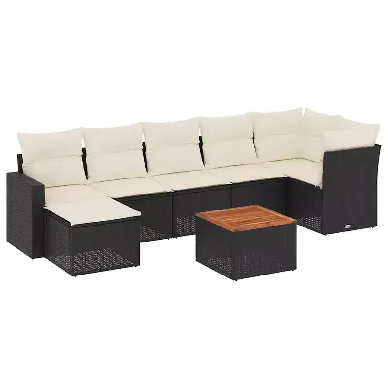 vidaXL Outdoor Garden Sofa Set with Cushions and Storage