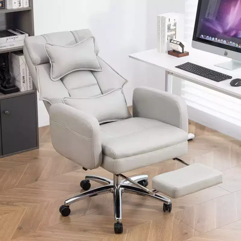 360° Swivel Ergonomic Recliner Office Chair with Footrest, Headrest & Lumbar Pillow, 400 lbs