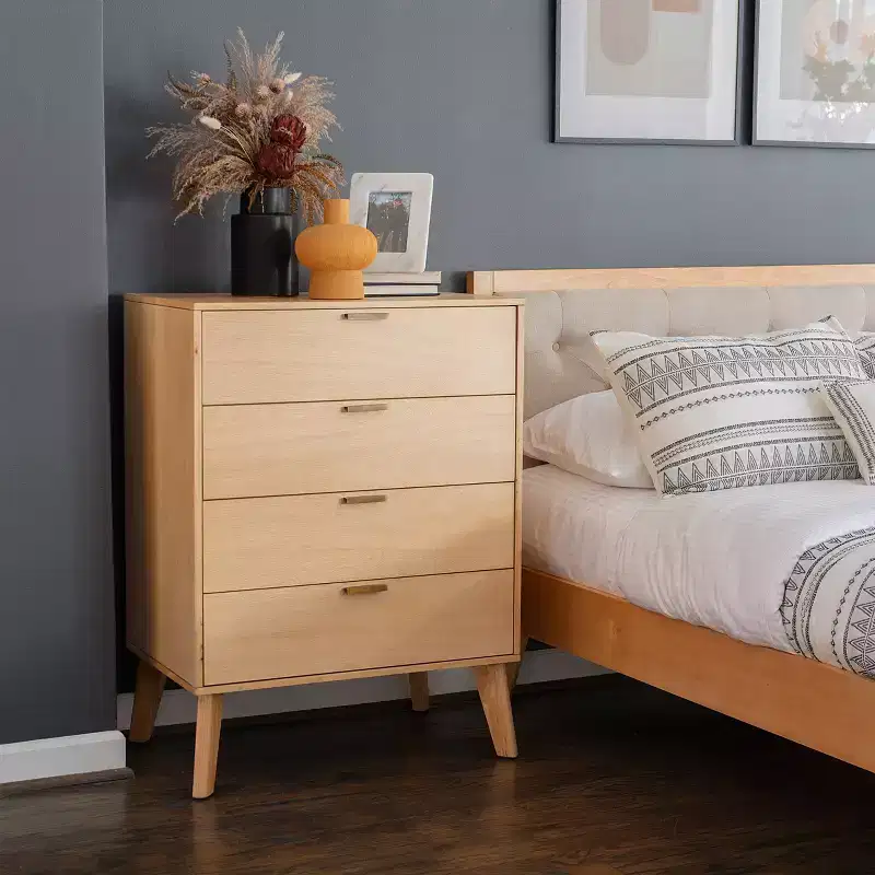 Linon Reid 4 Drawer Chest Natural