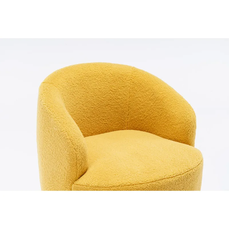 Swivel Accent Armchair Barrel Chair with Black Powder Coating, Blue
