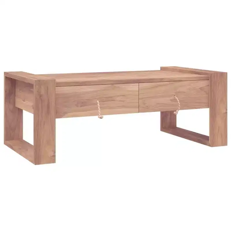 vidaXL Coffee Table Teak Solid teak wood 43.3 x 23.6 x 15.7 in