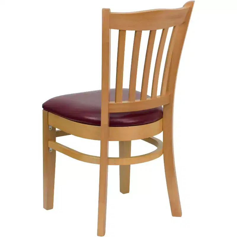 Vertical Slat Back Wooden Restaurant Chair