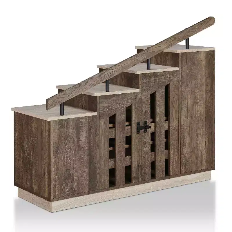 Kelville Shoe Storage Cabinet Reclaimed Oak - miBasics: Metal Frame, Adjustable Shelves, Holds 12 Pairs