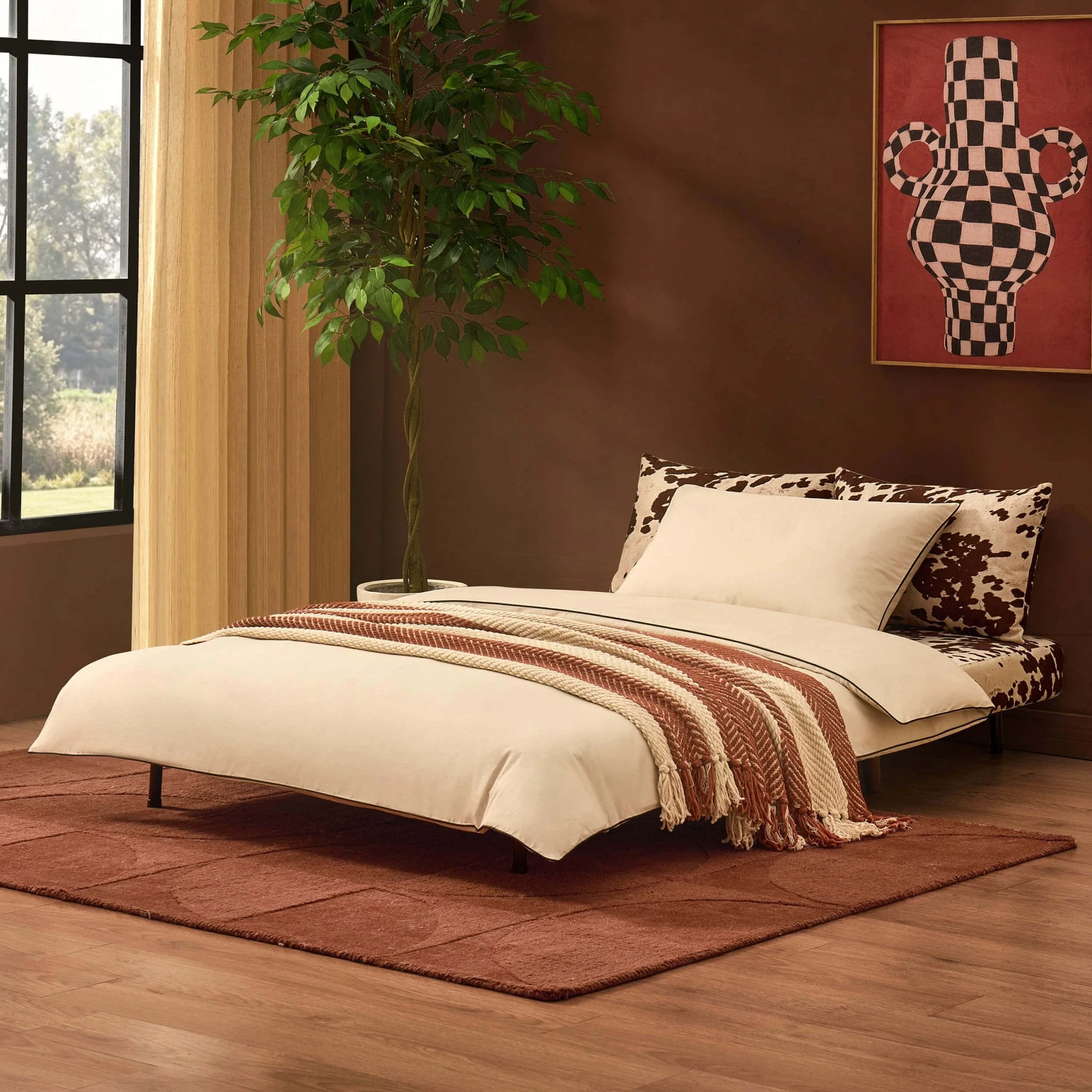 Double Sofa Bed - Brown