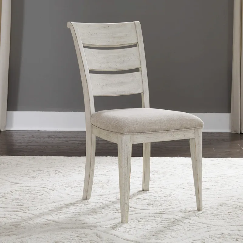 Farmhouse Reimagined Antique White with Chestnut Opt 5 Piece Trestle Table Set
