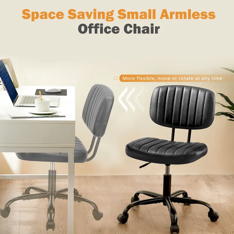 Low Back Task Chair Small Home Office Chair with Wheels