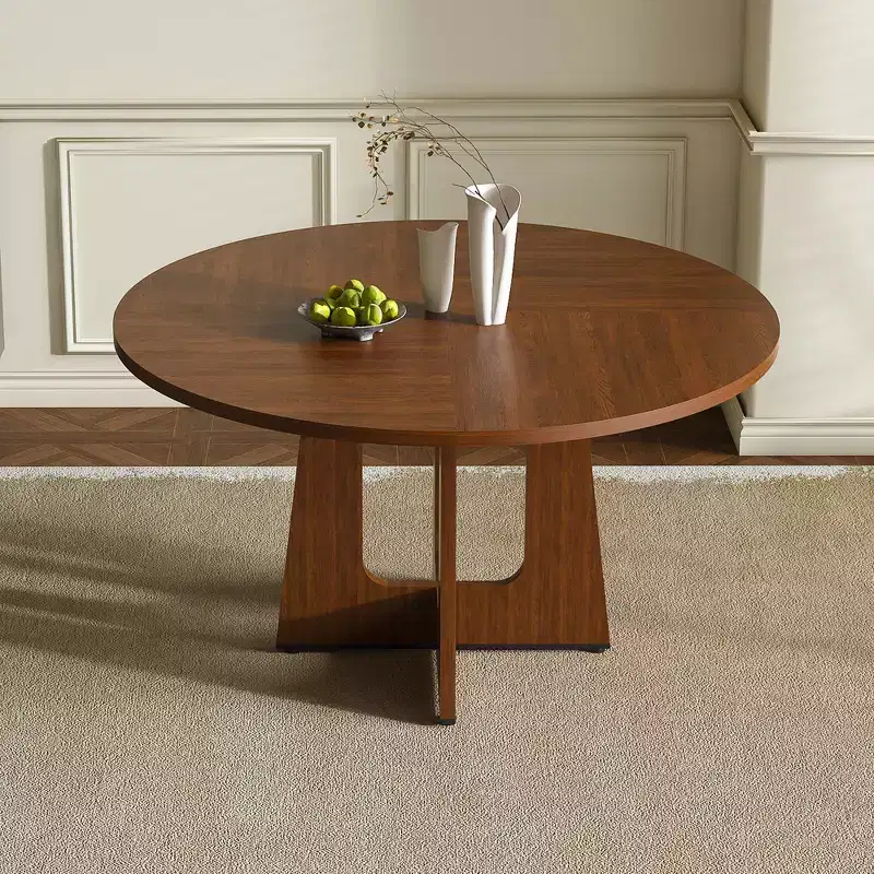 Brown Round Dining Table, Seats up to 6