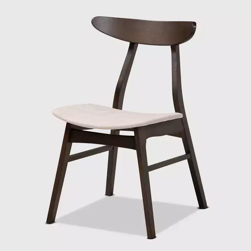 5pc Britte Fabric Upholstered Wood Dining Set - Baxton Studio
