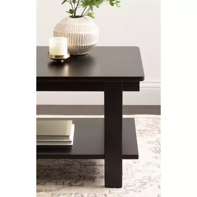 Wood Two-Tier Coffee Table 36''W x 20''D x 18.5''H