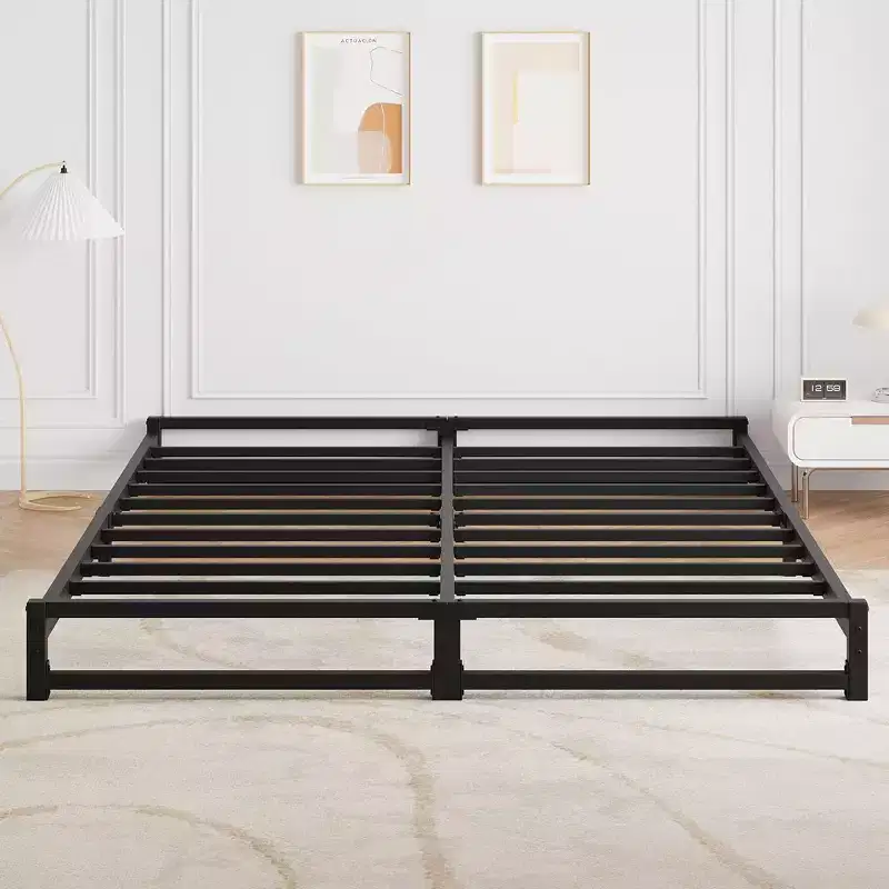 6-Inch Low-Profile Metal Platform Bed Frame with Steel Slat Support – Twin/Full/Queen/King