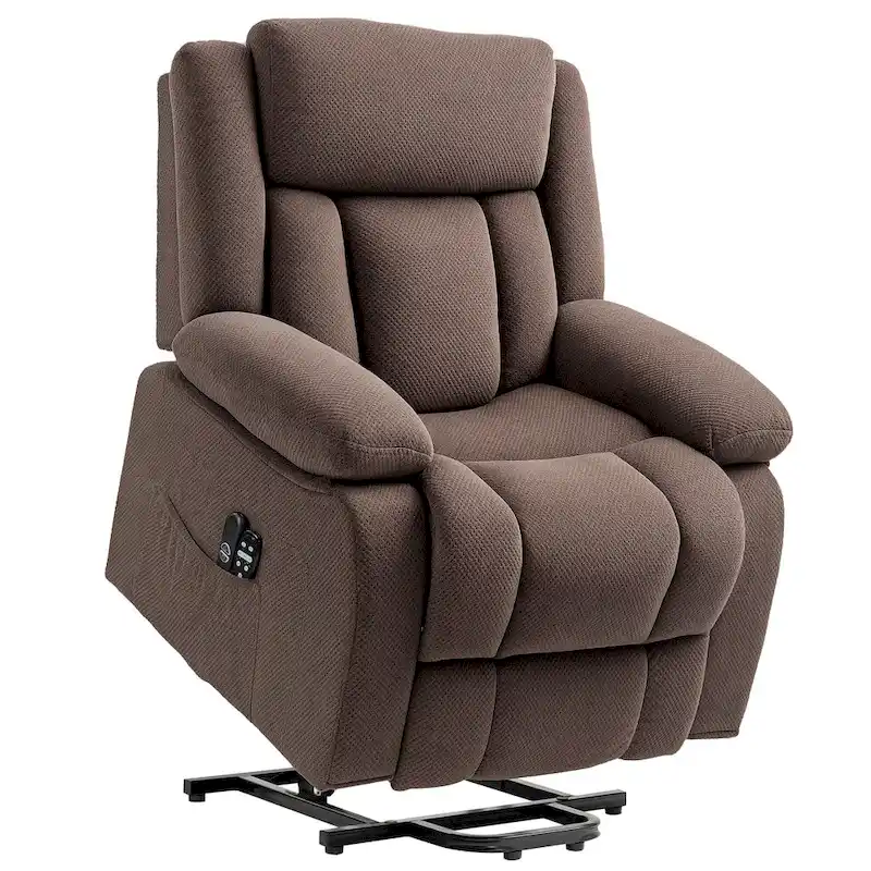 Power Lift Recliner Chair with Massage and Heat, Fabric Recliner with Remote Control