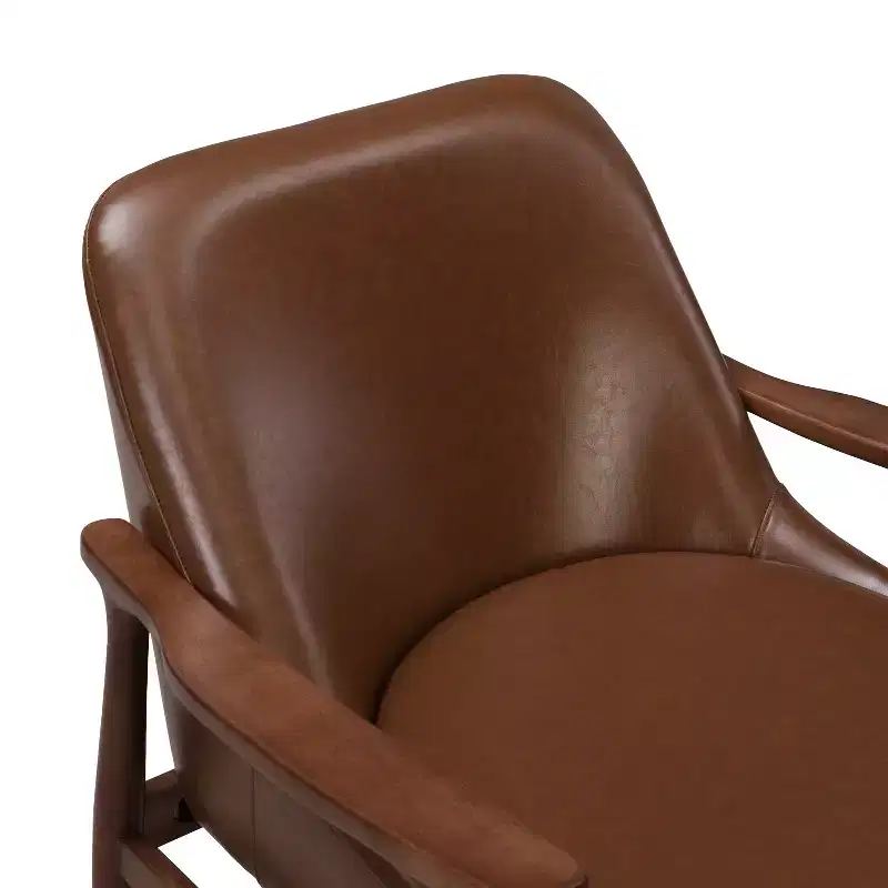 Christopher Knight Home Freja Modern Faux Leather and Wood Accent Chair