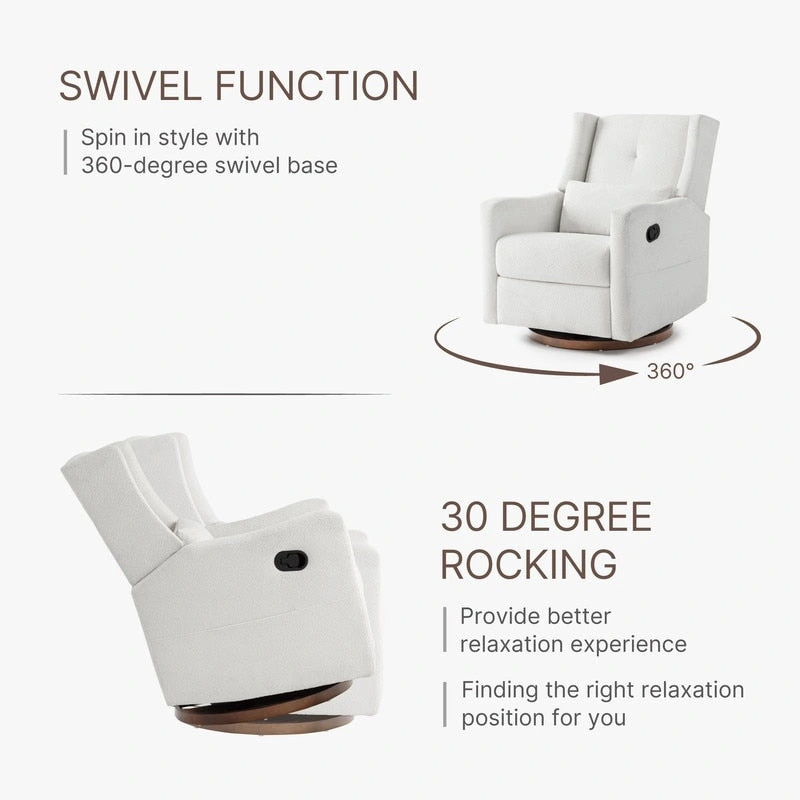 Lincoln Manual Swivel Glider Recliner with Lumbar Pillow