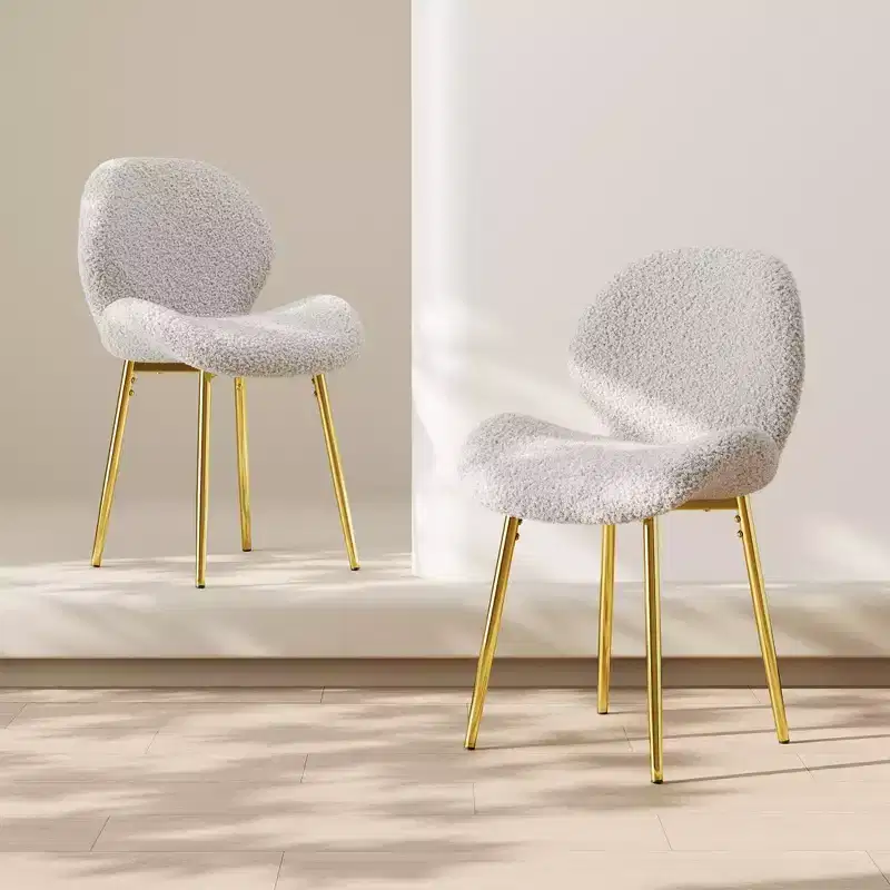 Vatros Modern Dining Chairs Set of 2 with Metal Legs
