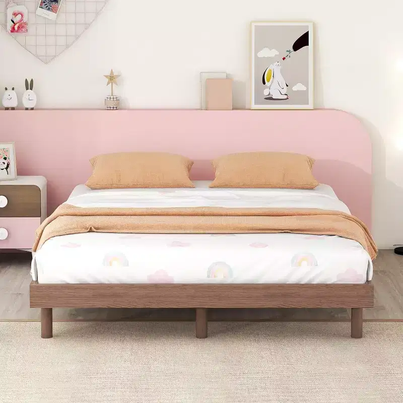 Acekool Full Size Floating Platform Bed Frame, Modern Design with Headboard, Footboard, Siderail, Easy Assembly, No Box Spring Needed